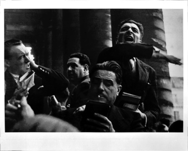 Curb Traders on the Portico of the Bourse, Paris