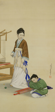 Mencius’ Mother Cutting the Thread of Her Shuttle