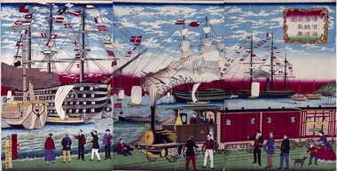 横浜海岸鉄道蒸気車図 画像