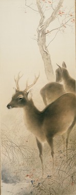秋野双鹿図 画像