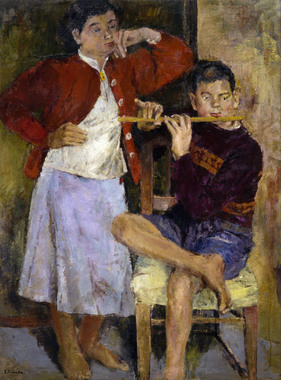 Boy Playing a Flute