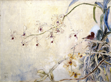 蘭と鳥 画像
