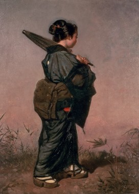 傘を持つ女 画像
