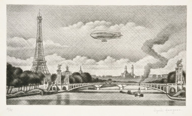 Pont Alexandre III and a French Dirigible