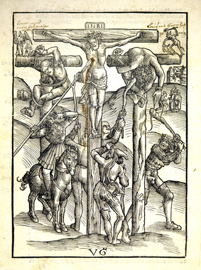 Crucifixion (Christ’s Side Being Pierced with a Lance), from Passio domini nostri Jesu Christi (Passion of  Jesus Christ) compiled by Matthias Ringmann