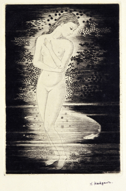 水浴の少女と魚 ［初期ステート、鉛筆描き込みあり］ 画像