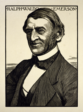 ラルフ・ワルド・エマーソン像『19世紀文学者肖像木版画集』所収 画像
