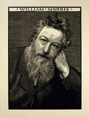 ウィリアム・モリス像『19世紀文学者肖像木版画集』所収 画像