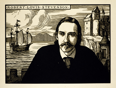 ロバート・ルイス・スティーヴンソン『19世紀文学者肖像木版画集』所収 画像