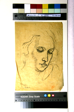 うつむいた女の顔 画像