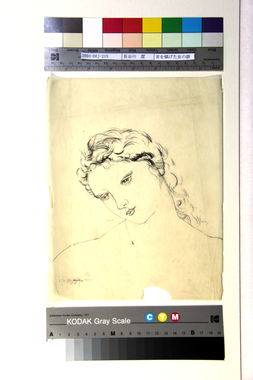 首を傾げた女の顔 画像