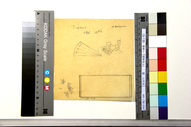 『竹取物語』の画稿（扇と花） 画像