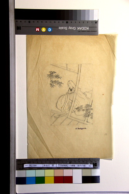 『竹取物語』の画稿（室内の姫）（b）