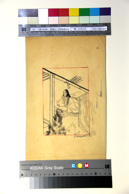 『竹取物語』の画稿（室内の姫）（d）