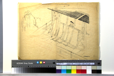 『竹取物語』の画稿（室内の姫）（e）