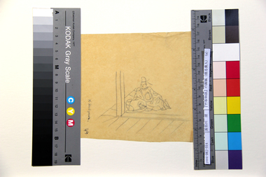 『竹取物語』の画稿（座る貴人）（a）