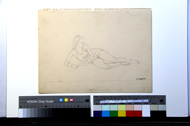 《横たわる水浴の女》の画稿（a）