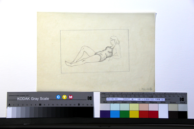 《横たわる水浴の女》の画稿（b）