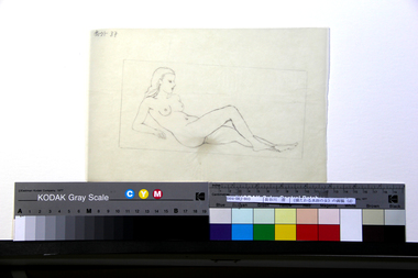 《横たわる水浴の女》の画稿（d）