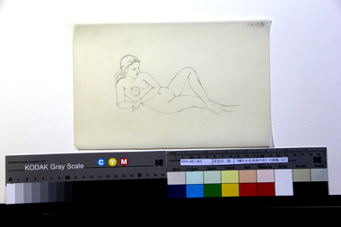 《横たわる水浴の女》の画稿（e）