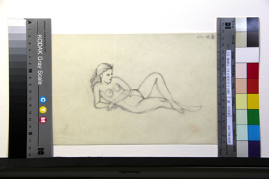 《横たわる水浴の女》の画稿（f）