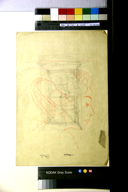 《窓辺の猫》の画稿