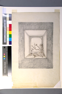 《窓上の人形》の画稿（a）