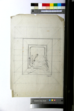 《窓上の人形》の画稿（b）