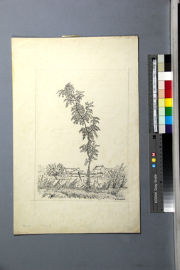 《樹と村の小寺院》の画稿（a） 画像