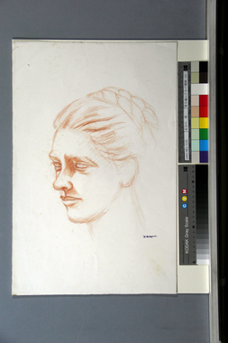 髪を編んだ女の横顔（b） 画像