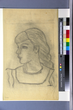 髪の長い少女の横顔（b） 画像