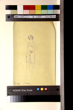 シュミーズを着けた裸婦 画像