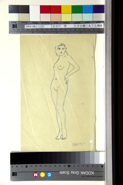 左手を腰にあてる裸婦 画像