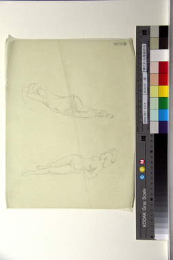 横たわる裸婦習作 画像