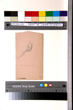 草を持つ手（平和の手） 画像