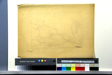 教会と樹のある風景 画像