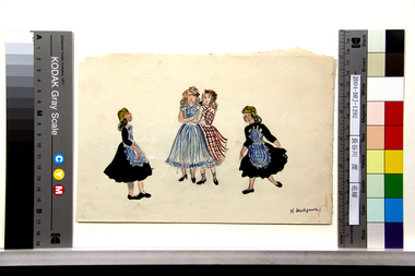 少女と侍女（裏面：ロングドレスの女性） 画像