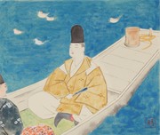 隅田川（業平）（『歴史と人物』昭和58年7月号表紙絵原画） 画像