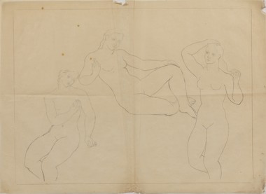 Study for "Bathing Women, Fish and Shells: Three Nude Women and Cupid"