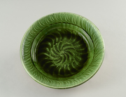緑釉藁描大鉢 画像