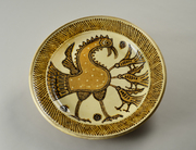 淡黄釉鳥絵大鉢 画像